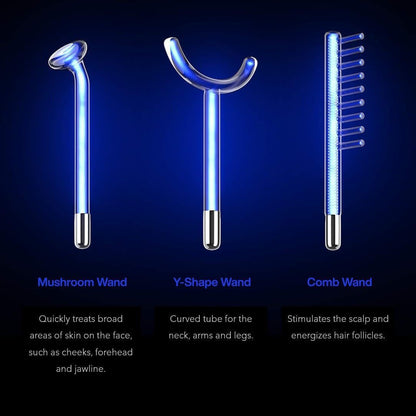 High Frequency Beauty Device Red and Purple Light Combination 6-Piece Set with Handle Portable Round Home Beauty Instrument