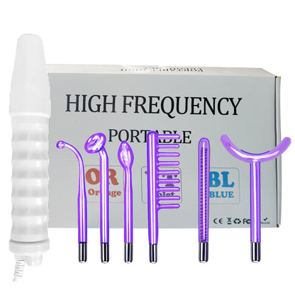Beauty Salon High-Frequency Electrotherapy Device 6-Piece Set Portable Facial Acne Treatment Instrument Home Beauty Equipment 6-piece